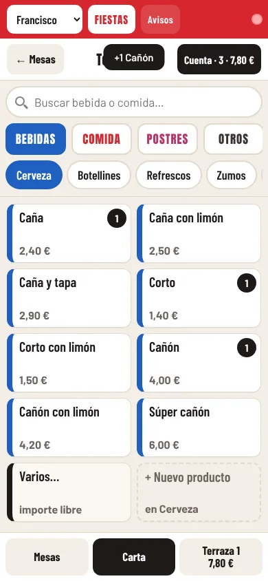 Antojitos POS — On the phone · Visakion