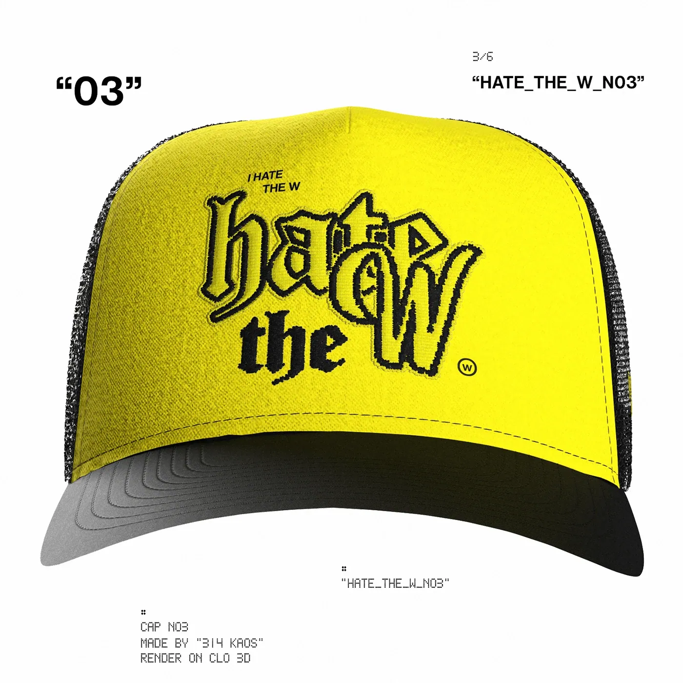“I Hate the W” Collection — The six caps · Visakion